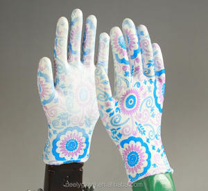Colorful PU gloves job palm shaped To <span class=keywords><strong>the</strong></span> Gardening - Product Image 4