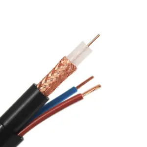 Factory OEM RG59 cctv cable with Power Supply Standard shield 200m rg59 coaxial cable for cctv camera