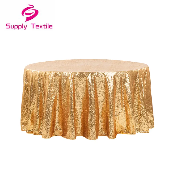 Gold Runde Hochzeit Glitter Sparkle Glitz Pailletten Tischdecke Tisch Tuch