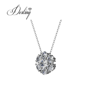 Elegante Collana con Pendente a Fiore Decorato con Cristalli <span class=keywords><strong>Swarovski</strong></span> Gioielli in Argento 925 / Ottone Nuovissima Collana Daisini per Donne - Product Image 5