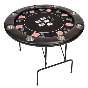 Table de poker de <span class=keywords><strong>jeu</strong></span> avec pieds en métal pliables, tissu de <span class=keywords><strong>jeu</strong></span> rapide et grands porte-gobelets - Product Image 1