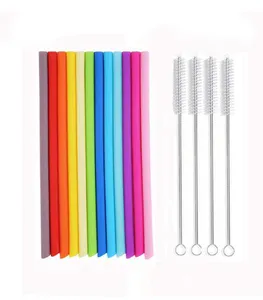 Pailles courtes en Silicone réutilisables, de 6 pouces, taille normale, pour boire, lot de 12 pièces