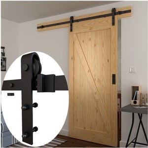 Bán Chạy Chất Lượng Cao Trong Nhà Màu Đen Trượt Barn Door Phần Cứng Kit - Product Image 2