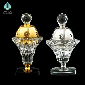 NOUVEAU Offre Spéciale Créatif En Gros arabe Moyen-Orient portable bouddha Maille encens base cuivre alliage verre brûleur d'encens en cristal