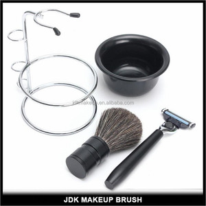 JDK 1Set New Mens Blaireau Stand Rasoir de sécurité et support en acier Bol Blaireau kits - Product Image 5