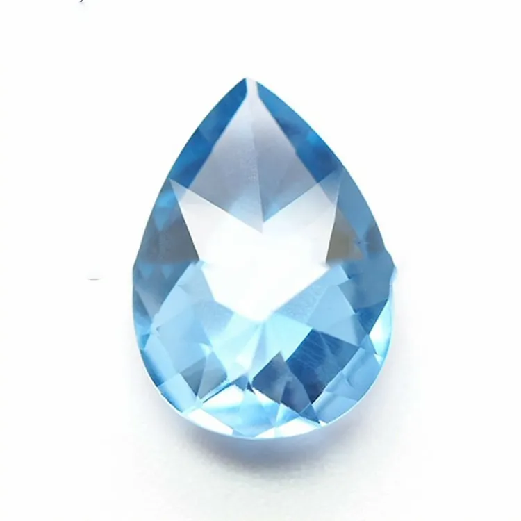 Pedra preciosa em forma de pêlo topaz azul corte cz