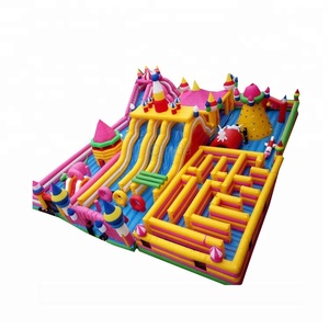 Lớn ngoài trời <span class=keywords><strong>Inflatable</strong></span> lâu đài <span class=keywords><strong>bouncy</strong></span> màu hồng nhảy Bouncer trẻ em người lớn vui vẻ thành phố sân chơi để bán - Product Image 1