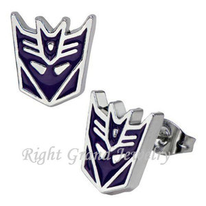 Precios <span class=keywords><strong>de</strong></span> fabrica hasbro <span class=keywords><strong>transformers</strong></span> decepticons logo stud pendientes <span class=keywords><strong>de</strong></span> acero inoxidable 316l - Product Image 1