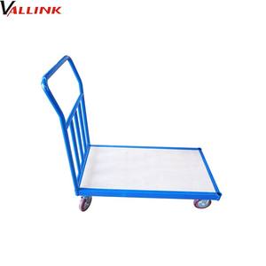 عربة يدوية صناعية ذات سطح مستوٍ لحمل الأحمال الثقيلة بسعة 500 كجم، مصنوعة من الفولاذ مع أربع عجلات بولي يوريثان، عربة منصة متينة مطلية بالبودرة من فالينك OEM - Product Image 5