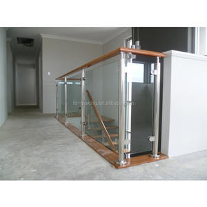 הרכבה עם זכוכית מעקה & מעקה מדרגות ברזל פלדה/עץ עץ לדרוך & מעקה/אלקטרוליטי/גלוון טק - Product Image 5