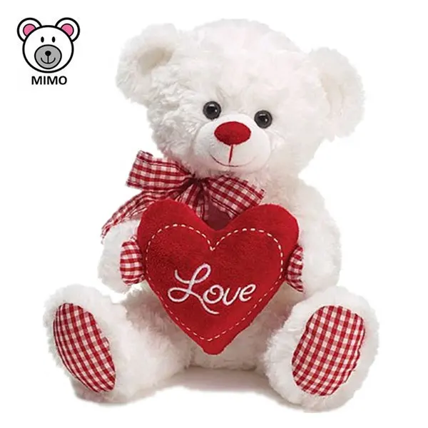 Mainan Beruang Teddy Valentine Lucu Aku Mencintaimu Mewah Hadiah Baru 2019 Boneka Hewan Lembut Putih Boneka Beruang Teddy dengan Hati Merah
