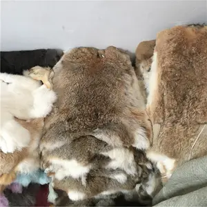 Wholesale Price Raw 100% Real Scrap White Rabbit Fur pelt