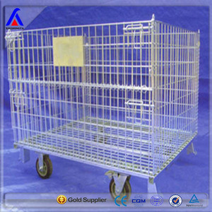 depo mobil depolama kafesi tekerlek örgü kutu tel kafes fabrika tedarikçisi - Product Image 1