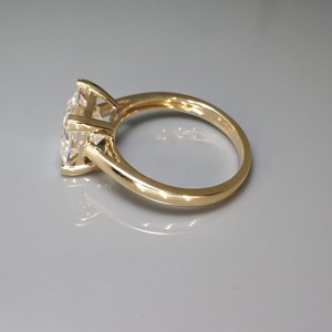 <span class=keywords><strong>Bague</strong></span> en <span class=keywords><strong>or</strong></span> <span class=keywords><strong>jaune</strong></span> 14 carats avec moissanite taille Asscher 3 carats, <span class=keywords><strong>bague</strong></span> <span class=keywords><strong>solitaire</strong></span> en moissanite, <span class=keywords><strong>bague</strong></span> de fiançailles en <span class=keywords><strong>or</strong></span> - Product Image 4