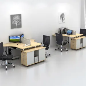 Furnitur Komersial Modern Dua Orang Furnitur Kantor/Konter/Stasiun Kerja