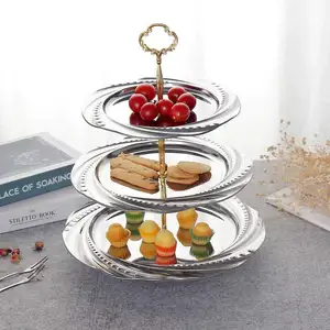 2-х уровневые или 3-этажная металлическая тарелка для торта сладостей держатель лотка