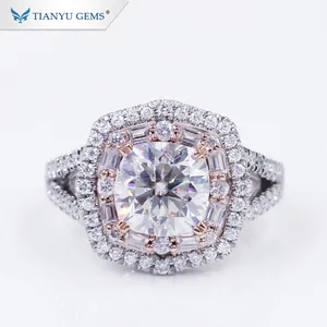 Tianyu Gems Group Inlay Luxury Style pure Gold Ring Fashion Custom Engagement Bands or Rings