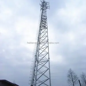 Zincato a lunga distanza in acciaio reticolo 15-20 km gamma wifi antenna gsm alta mast telecom communication 3 gambe tubo torre