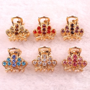 ローズゴールド合金ラインストーンレディースメタルヘアクロークリップ - Product Image 3
