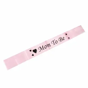 Baby Shower Satin Ribbon Mum To Be Sashes Pink Shoulder Strap New Mom Party Favors Decorative Crafts