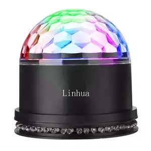 Lampu Efek Kristal Mini Bar USB Speaker Disko dengan Lampu Bola Ajaib Gigi Biru Lampu Led Panggung DJ