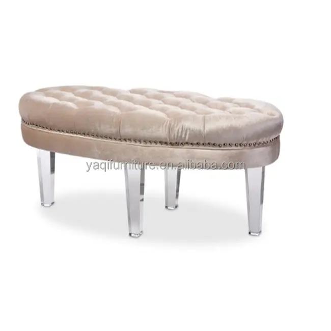Soft Dressing Room Storage Bench Gallery Oval Relax Chair Mall Waiting Room acrylic Sofa