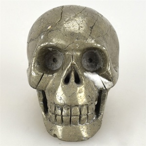 Nhà sản xuất quà tặng giáng sinh 5.2 "Pyrite khắc pha lê Skull - Product Image 2