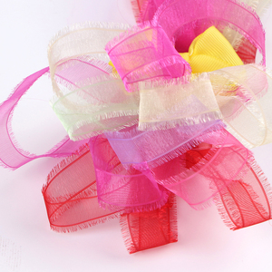 Venta al por mayor de Corea Sari de Organza de seda Chiffon borla cinta - Product Image 2