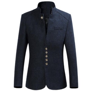 In M-6XL di serie taglie forti giacca invernale <span class=keywords><strong>uomo</strong></span> <span class=keywords><strong>Slim</strong></span> Fit <span class=keywords><strong>Blazer</strong></span> Casual abito da <span class=keywords><strong>uomo</strong></span> spesso collo alto e caldo bottone singolo EA056 - Product Image 3