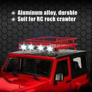 Porte-bagages de toit en métal rouge 1/10 RC Car <span class=keywords><strong>Crawler</strong></span> avec barre lumineuse Led-Rc Crawlers <span class=keywords><strong>Tamiya</strong></span> Axial - Product Image 2
