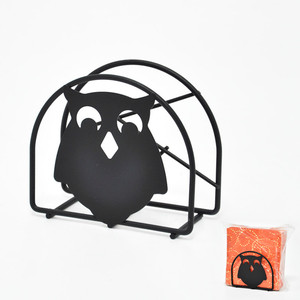 ที่ใส่ผ้าเช็ดปากในครัวร่วมสมัยทำจากโลหะสีดำเป็นมิตรต่อสิ่งแวดล้อมดีไซน์นกฮูก - Product Image 1