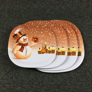 Christmas Series Style Melamine Round <strong>Square</strong> Serving <strong>Plate</strong> <strong>Sets</strong> - Product Image 1