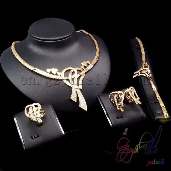 Son tasarım mücevher altın setleri 2016 moda mücevherat ithalat afrika aksesuarları uzun altın kaplama takı