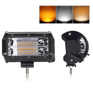 E-סימן 2 שורה כפולה צבע צהוב ענבר 5 אינץ LED Strobe אור, ימי סירת Suv משאית כבד מכונת 72W מיני Strobe LED אור בר