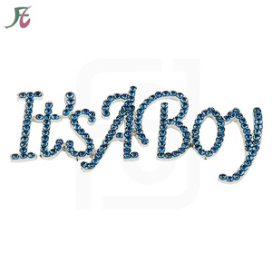 <span class=keywords><strong>Es</strong></span> <span class=keywords><strong>un</strong></span> niño plata Metal Rhinestone género revelar fiesta decoración Baby Shower Rhinestone Cake Topper - Product Image 2