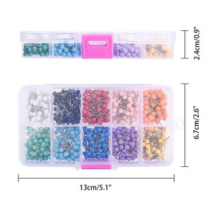 1000 Miếng Bản Đồ Đầy Màu Sắc Đinh Ghim Đẩy Đầu Bóng 1/8 Inch Đầu Nhựa Pin Bản Đồ Ghim - Product Image 4