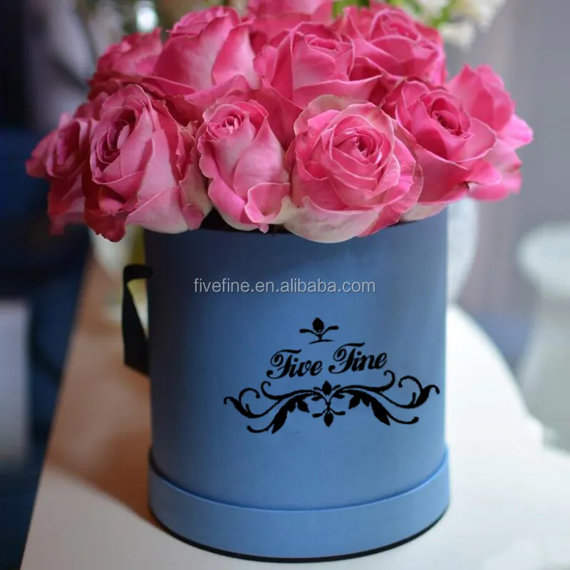 Elegant Luxury Cardboard rose flower packaging box Round custom box company