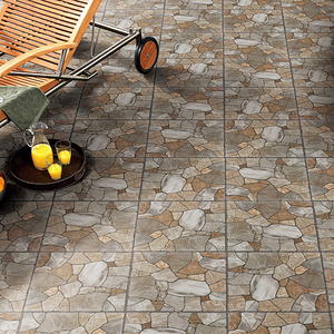 Baldosas de Patio de Piedra de Adoquín Rústicas de 400x400 mm, Baldosas de Porcelana Brillantes <span class=keywords><strong>para</strong></span> Sala de Estar, Pisos de Interiores de Almacenes - Product Image 4
