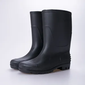 Noir Supérieur Wellington, Gelée bottes De Pluie PVC Chaussures D'eau