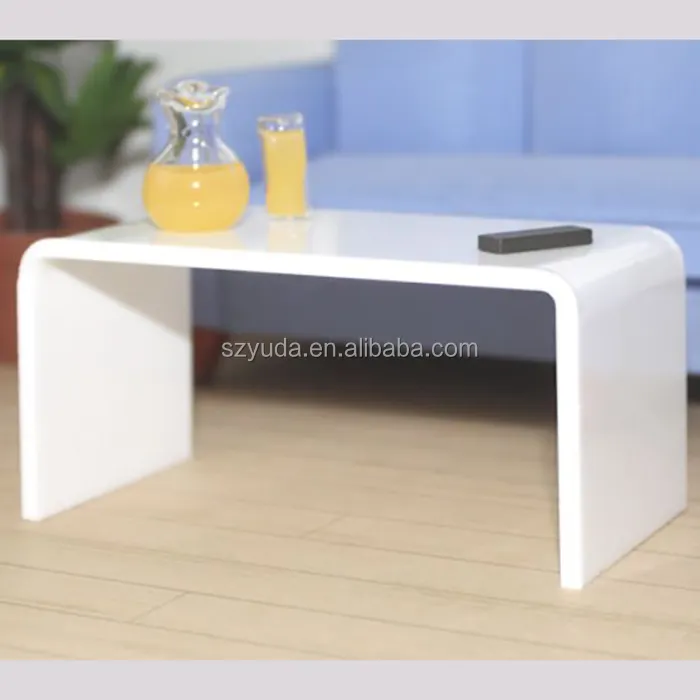 Beyaz Akrilik Sehpa Plastik Uzun <span class=keywords><strong>Dar</strong></span> Tasarım Masası Minimalist Tarzı mobilya seti