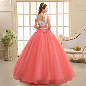Abito da <span class=keywords><strong>sposa</strong></span> a balze da principessa, decorato con fiori <span class=keywords><strong>rosa</strong></span>, novità 2018 - Product Image 3