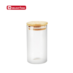 EUDR - Tarro de Almacenamiento Hermético de <span class=keywords><strong>Vidrio</strong></span> Borosilicato Transparente de Alta Calidad, 500 ml, Tapa de Madera, Diseño Multifuncional, Logotipo Personalizado, Frescura - Product Image 2