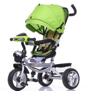 1 yıl için hava lastik tekerlekli bisiklet bebek/kız pembe trike/<span class=keywords><strong>3</strong></span> 1 360 derece dönme bebek üç tekerlekli bisiklet - Product Image 3