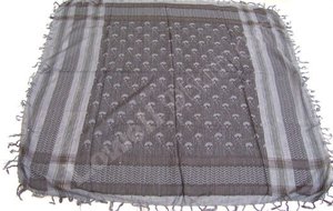 Men's Designer White Skull Bone Fringed <b>Scarf</b> with Square Shape Summer Style - Product Image 2