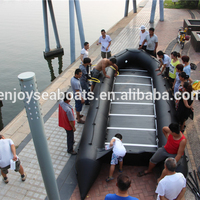 Bateau Moteur Gonflable de 9m en Caoutchouc PVC pour Rames Pliable, Radeau de Plongée Puissant