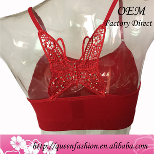 Новое поступление, пикантное женское нижнее белье, модный дизайн, Женский бесшовный жилет, майки, необычный сексуальный бюстгальтер с бабочками на спине, трусики, майка - Product Image 2