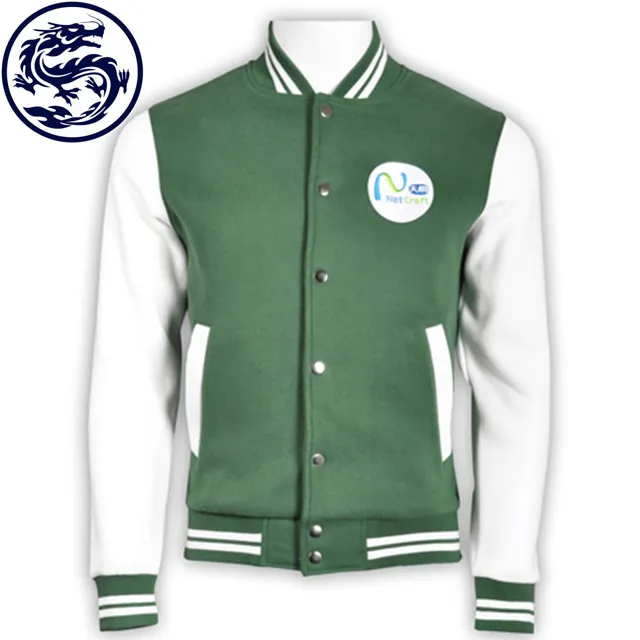 Mẫu Miễn Phí Tùy Chỉnh 2019 Áo Khoác Varsity Màu Xanh Lá Cây Theo Phong Cách Đại Học Mỹ Unisex