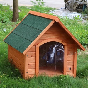 Wasserdichtes hölzernes Hunde bett mit Knopf verschluss Benutzer definiertes Logo Tier muster Überdachtes Hundehütte im Freien für Kleintiere