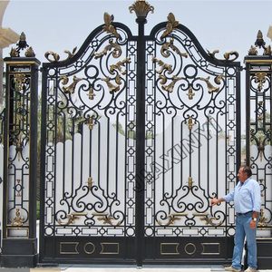 Villa <span class=keywords><strong>entrada</strong></span> ornamental doble oscilación puertas <span class=keywords><strong>de</strong></span> hierro principal puerta <span class=keywords><strong>de</strong></span> hierro forjado diseños - Product Image 5