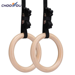 <span class=keywords><strong>Anneaux</strong></span> de gymnastique en bois personnalisés CHOOYOU avec logo, bracelet de poignet, <span class=keywords><strong>anneaux</strong></span> de gymnastique avec sangles - Product Image 3